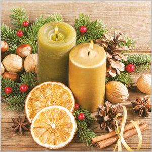Stil Ubrousky 33 x 33 Vánoce - přírodní dekorace se svíčkami