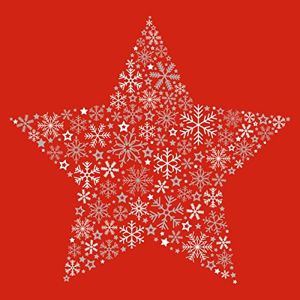 Vánoční ubrousky 33 x 33 cm, 20 ks - Ledová hvězda červená