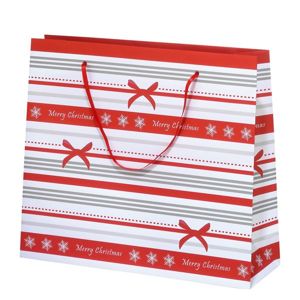 Vánoční dárková taška 36 × 31 × 10 cm - Pruhy