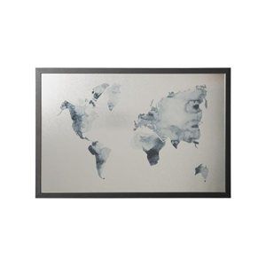 Victoria Magnetická tabule bílá s černým rámem, 60 × 40 cm, "World map"