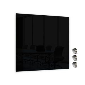Memoboards Skleněná magnetická tabule 100 × 100 cm, černá