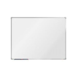 boardOK Bílá magnetická tabule s keramickým povrchem 120 × 90 cm, stříbrný rám