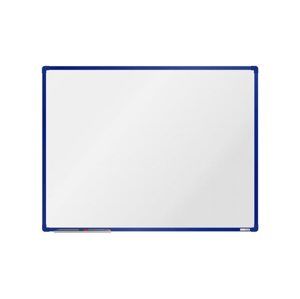 boardOK Bílá magnetická tabule s keramickým povrchem 120 × 90 cm, modrý rám