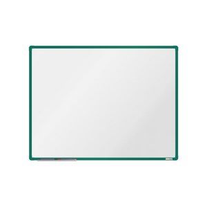 boardOK Bílá magnetická tabule s keramickým povrchem 120 × 90 cm, zelený rám