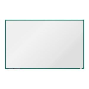 boardOK Bílá magnetická tabule s keramickým povrchem 200 × 120 cm, zelený rám
