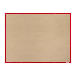 BoardOK Tabule s textilním povrchem 150 × 120 cm, červený rám