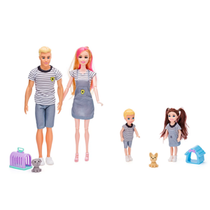 Panenky - Rodina s mazlíčky, 30cm