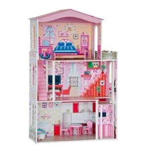 Domeček - velký, 7 ks nábytku (pro paneny typu Barbie)