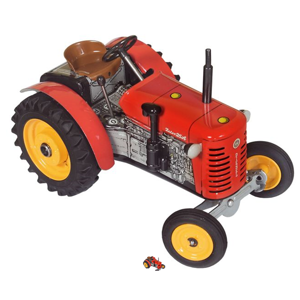 Traktor ZETOR 25A červený Kovap, kovový 15cm na klíček