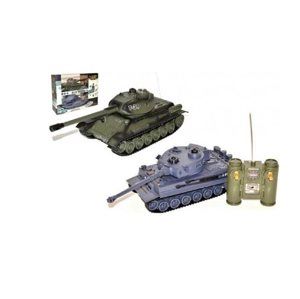 Tank RC 2ks 36cm tanková bitva+dobíjecí pack 27MHZ a 40MHz se zvukem se světlem