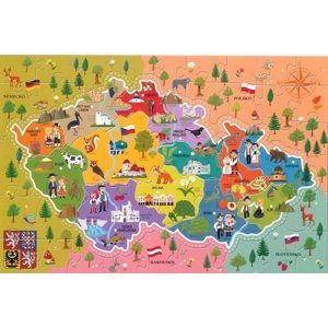 Puzzle Mapa České republiky 44 dílků