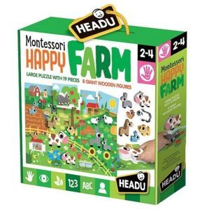 Puzzle Farma s 8 dřevěnými vkládacími figurkami (Montessori)