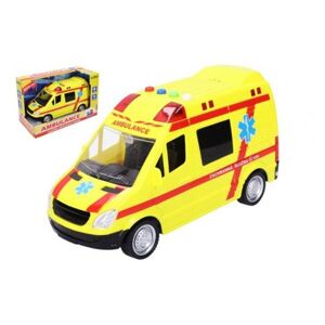 Auto ambulance záchranáři plast 21 cm na baterie se světlem a zvukem