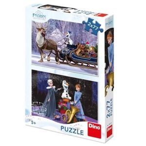 Puzzle - Ledové království II - Vánoce 2× 77 dílků