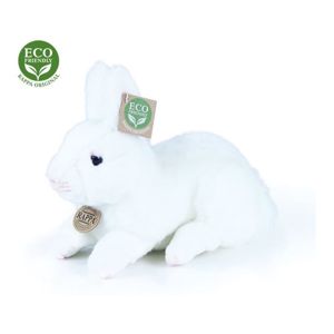 Plyšový králík bílý ležící, 23 cm