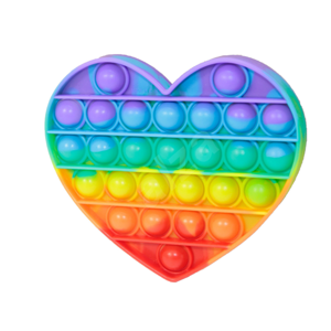 Bubble pops - Praskající bubliny silikon antistresová spol. hra, srdce duha