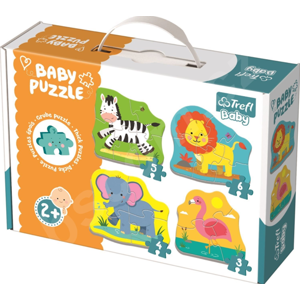 Baby puzzle Zvířata na safari 4 v 1 (3,4,5,6 dílků)