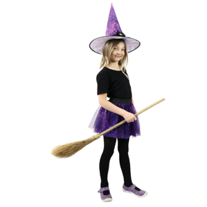 Dětský kostým TUTU sukně - čarodějnice s kloboukem