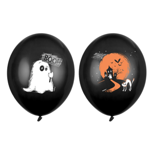 Balónky s potiskem černé Halloween 6 ks