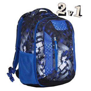 Studentský batoh Explore 2v1 LIAN Mix Blue
