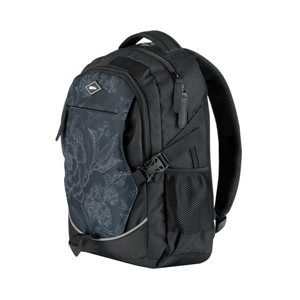 Studentský batoh dvoukomorový Easy - černé květy