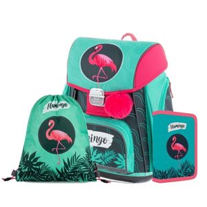 Školní set OXY PREMIUM  FLEXI - Flamingo (aktovka + penál + sáček)