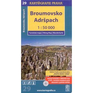 Broumovsko, Adršpach - mapa Kartografie č.29 - 1:50 000