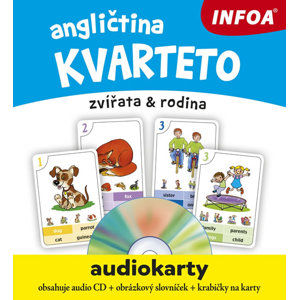 Angličtina KVARTETO - Audiokarty + CD (zvířata a rodina) - neuveden