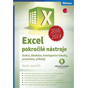 Excel 2016 a 2019 pokročilé nástroje - Funkce, databáze, kontingenční tabulky, prezentace, příklady - Laurenčík Marek