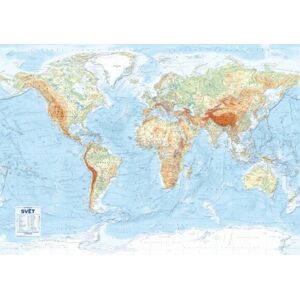 Svět - nástěnná obecně zeměpisná mapa 1 : 21 000 000 - neuveden