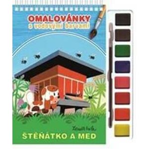 Štěňátko a med - Omalovánky s vodovými barvami a štětcem - Miler Zdeněk