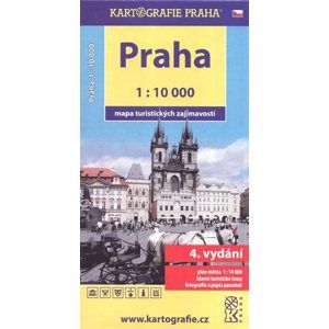 Praha mapa turistických zajímavostí 1: 10 000
